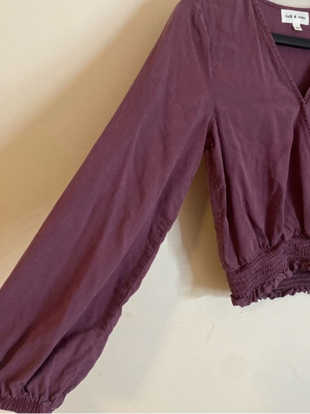 Anthropologie Plum Wrap-Front Blouse - Picture 4 of 8
